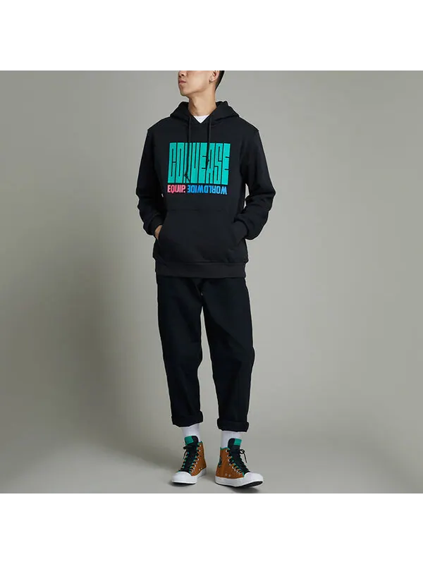 Толстовка equip worldwide graphic hoodie 'black' Converse — изображение 3 из 3, черный