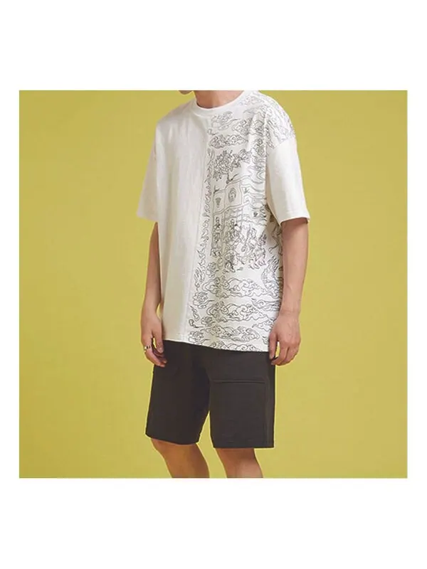 Футболка men's flame pattern logo casual short sleeve white Converse — изображение 1 из 2, белый
