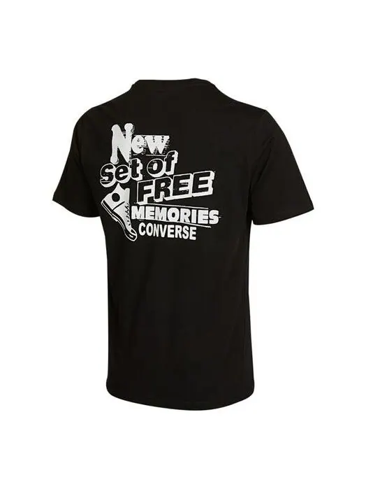 Футболка Men's Converse Back Printing Casual Round Neck Short Sleeve Black — изображение 1 из 2, черный