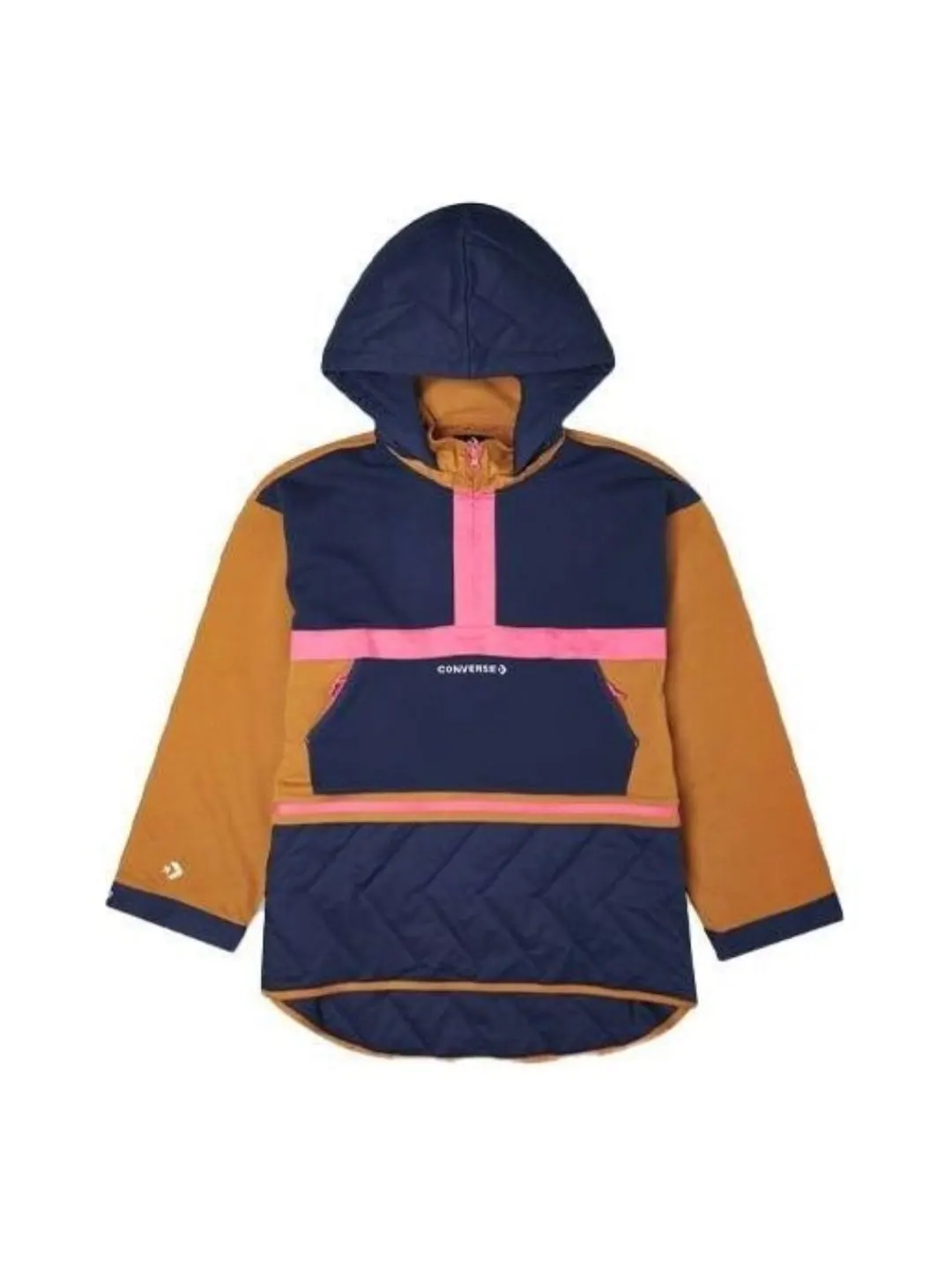 Платье (WMNS) Converse Convertible Hoodie Dress 'Navy Tan' — изображение 1 из 5, темно-синий