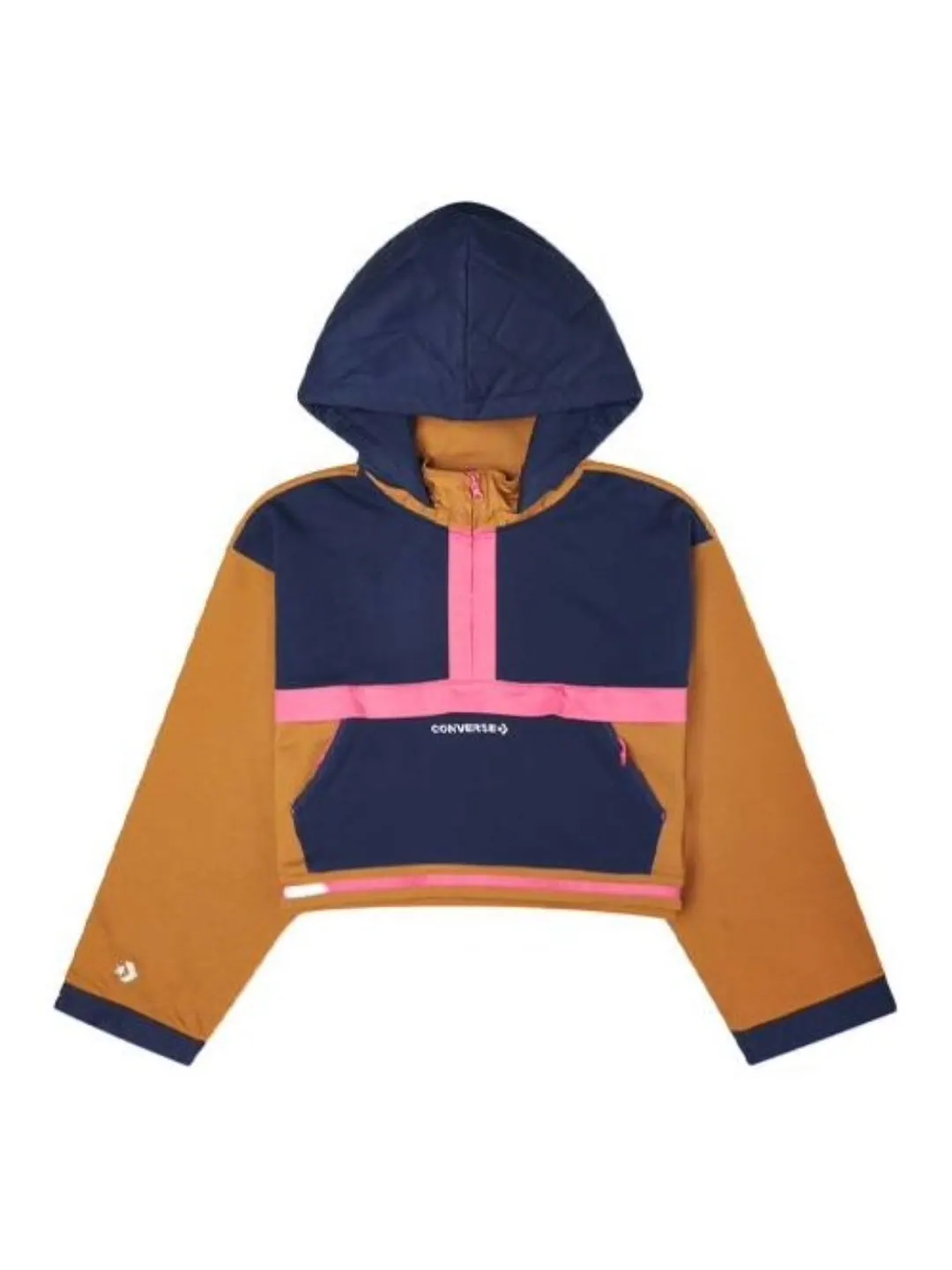 Платье (WMNS) Converse Convertible Hoodie Dress 'Navy Tan' — изображение 3 из 5, темно-синий