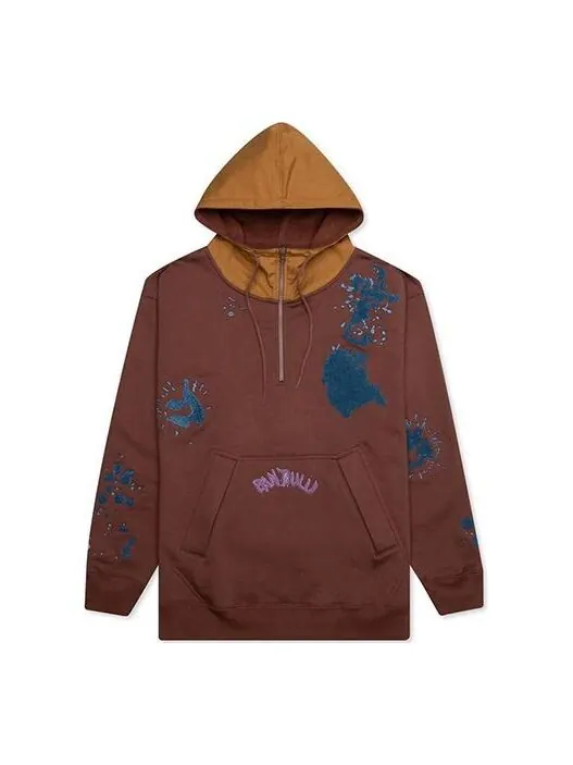 Толстовка Men's Converse x Bandulu Crossover Splash Ink Embroidered Contrasting Colors Brown — изображение 1 из 4, коричневый