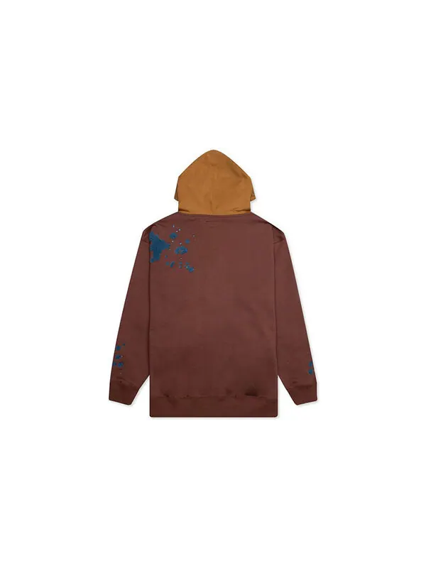 Толстовка Men's Converse x Bandulu Crossover Splash Ink Embroidered Contrasting Colors Brown — изображение 2 из 4, коричневый