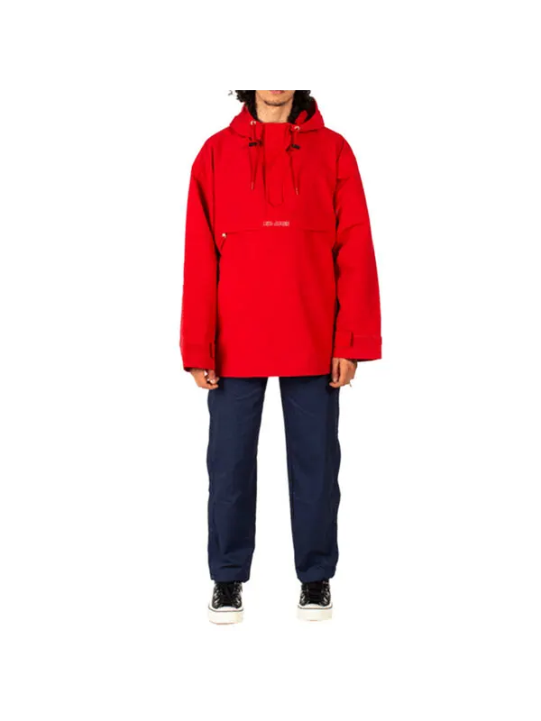 Куртка men's x kim jones crossover casual sports half zipper hooded jacket red Converse — изображение 3 из 3, красный