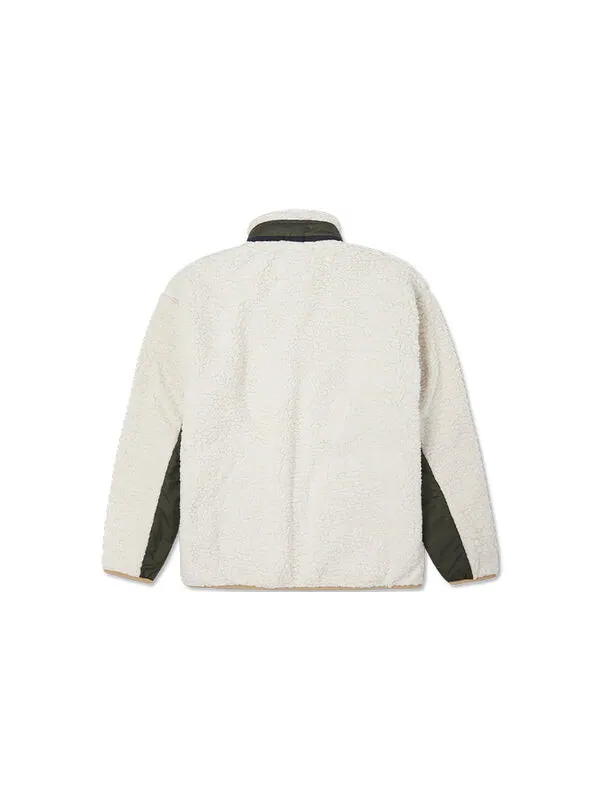 Куртка retro contrast color stitching lamb's wool jacket white Converse — изображение 2 из 2, белый