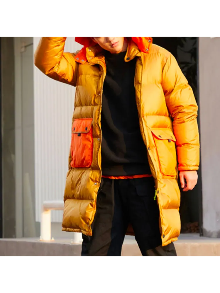 Куртка Converse Counter Climate Long Down Jacket 'Wheat' — изображение 3 из 5, оранжевый