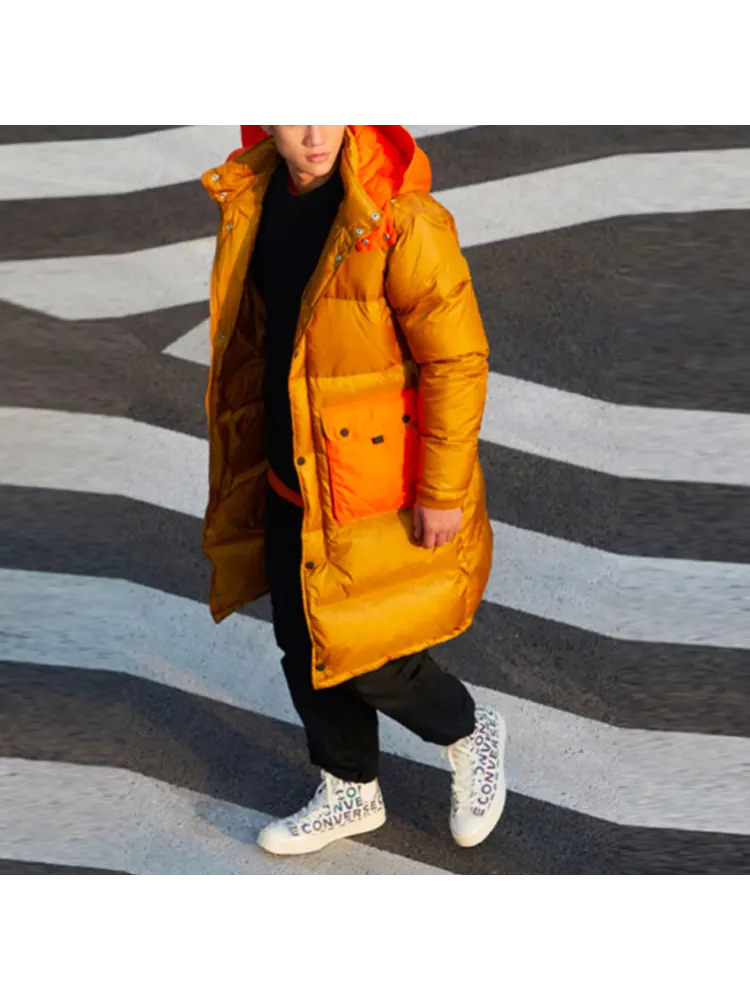 Куртка Converse Counter Climate Long Down Jacket 'Wheat' — изображение 4 из 5, оранжевый