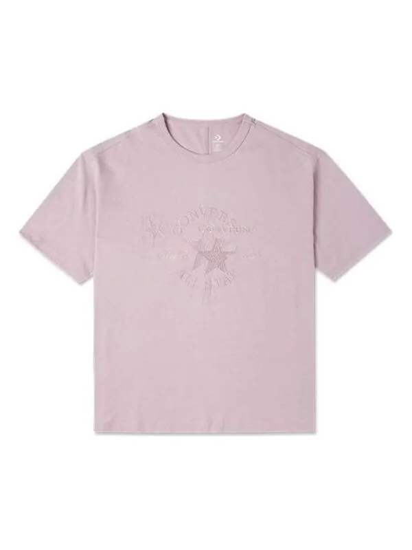 Футболка chuck 70s embroidered t-shirt 'pink' Converse — изображение 1 из 2, розовый