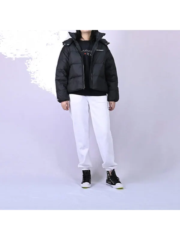 Куртка short down textile jacket 'black' Converse — изображение 3 из 3, черный