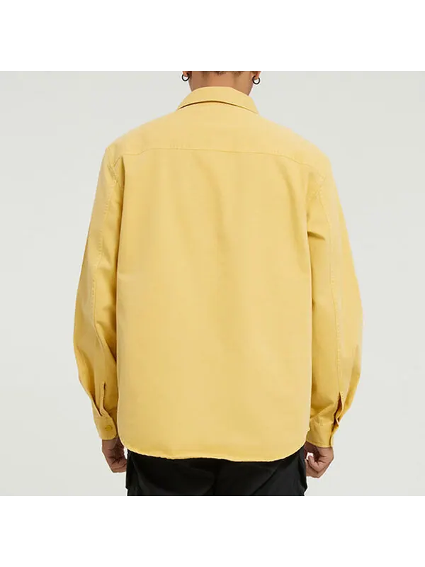 Куртка Men's Converse Casual Woven Button Cardigan Retro Long Sleeves Jacket Gold — изображение 4 из 4, золото