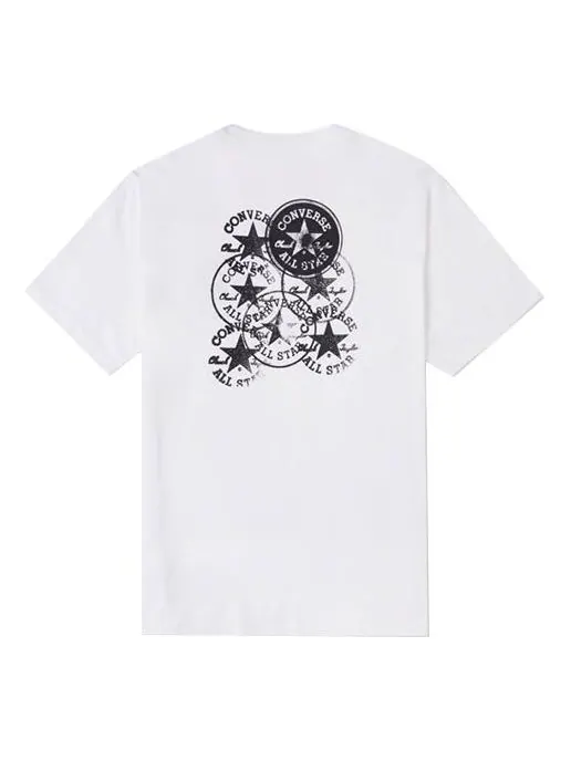 Футболка men's chuck printing knit sports round neck short sleeve white Converse — изображение 1 из 2, белый