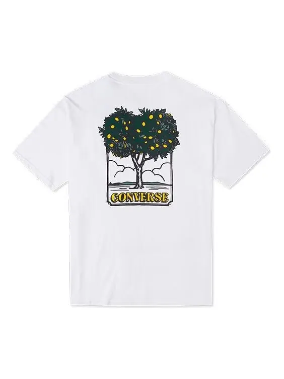 Футболка men's cartoon printing loose sports round neck short sleeve white Converse — изображение 1 из 2, белый