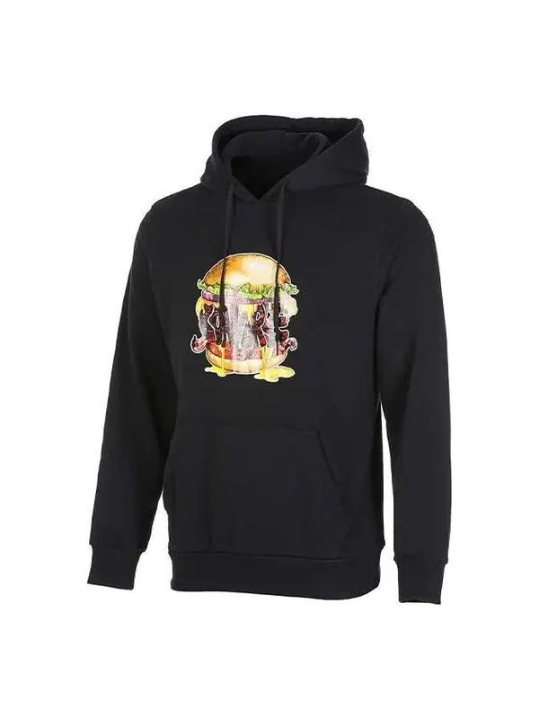 Толстовка burger pullover hoodie 'black' Converse — изображение 1 из 1, черный