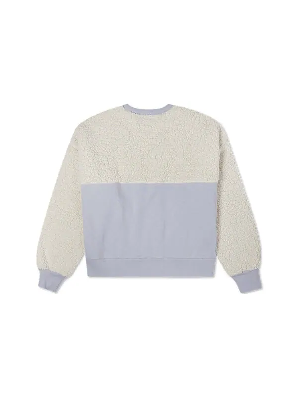 Свитер splicing lamb's wool round neck pullover milk white hoodie Converse — изображение 2 из 4, белый