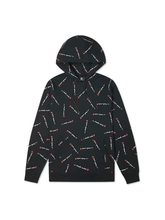 Толстовка Converse Love Pattern Full Print Sports Couple Style Black — изображение 1 из 2, черный