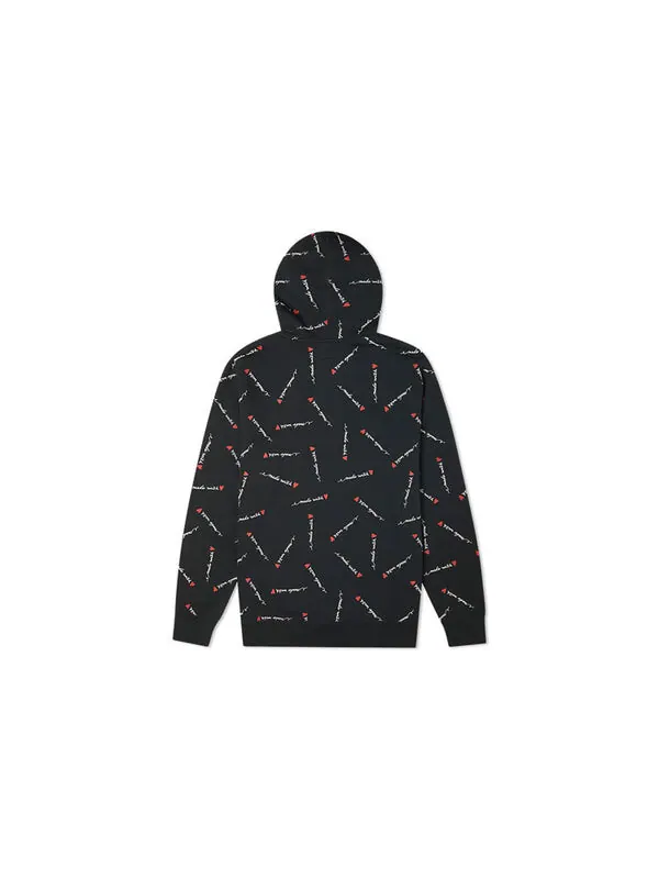 Толстовка Converse Love Pattern Full Print Sports Couple Style Black — изображение 2 из 2, черный