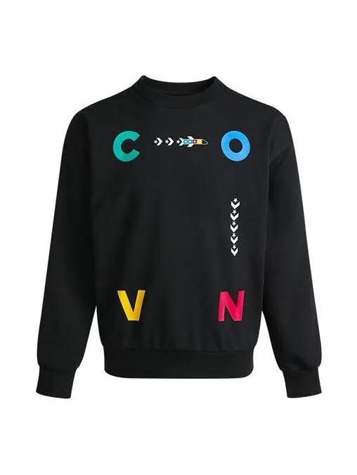 Свитер sports contrast letter print crew neck sweatshirt 'black' Converse