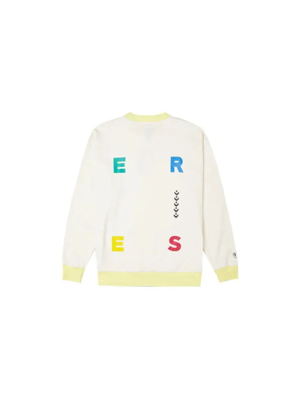 Свитер sports contrast letter print crew neck sweatshirt 'white' Converse — изображение 2 из 4, белый