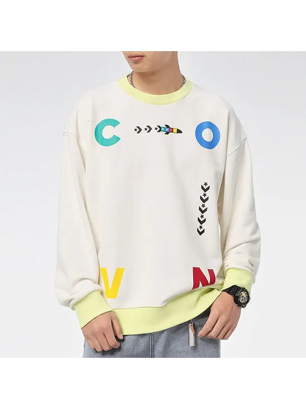 Свитер sports contrast letter print crew neck sweatshirt 'white' Converse — изображение 3 из 4, белый