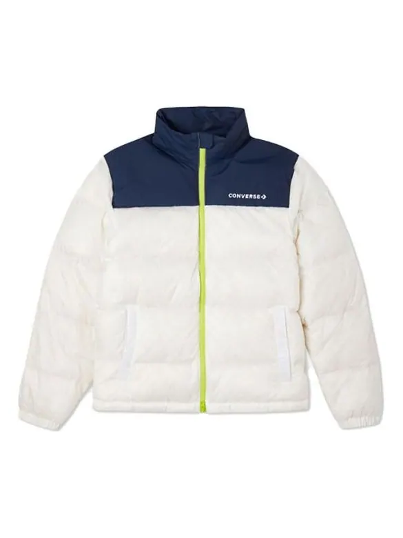Куртка short down jacket 'white midnight navy' Converse — изображение 1 из 4, белый/темно-синий