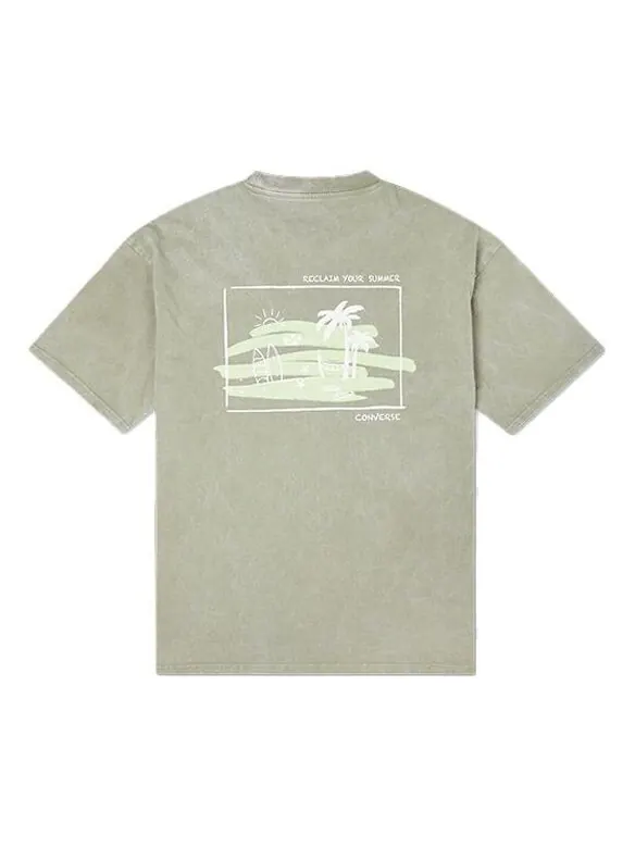 Футболка summer activity surf graphic t-shirt 'green' Converse — изображение 1 из 2, зеленый