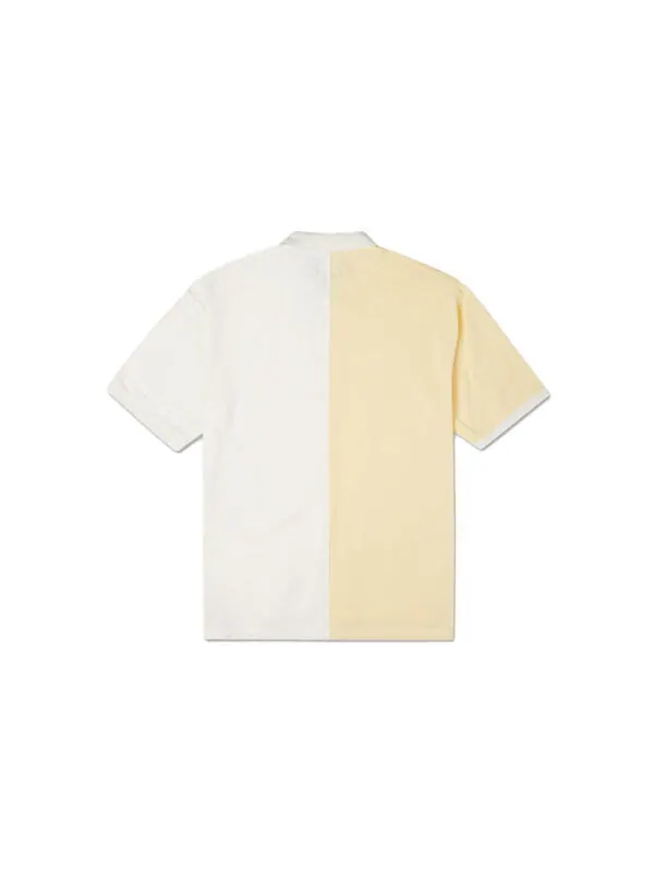 Футболка Men's Converse Splicing Colorblock Lapel Short Sleeve Cream Yellow Polo Shirt — изображение 2 из 4, кремово-желтый
