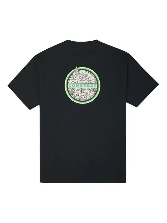 Футболка men's logo printing round neck short sleeve black Converse — изображение 1 из 4, черный
