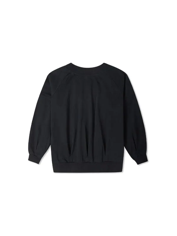 Свитер solid color loose knit v neck hoodie black Converse — изображение 2 из 4, черный
