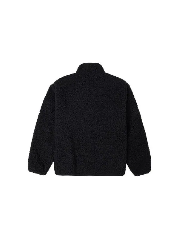 Куртка men's logo half zipper lamb's wool stand collar jacket black Converse — изображение 2 из 2, черный
