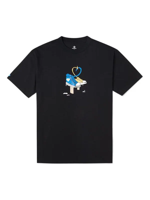 Футболка Men's Converse Printing Casual Breathable Short Sleeve Black — изображение 1 из 2, черный