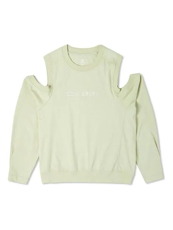 Свитер twisted knits cold shoulder top 'light green' Converse