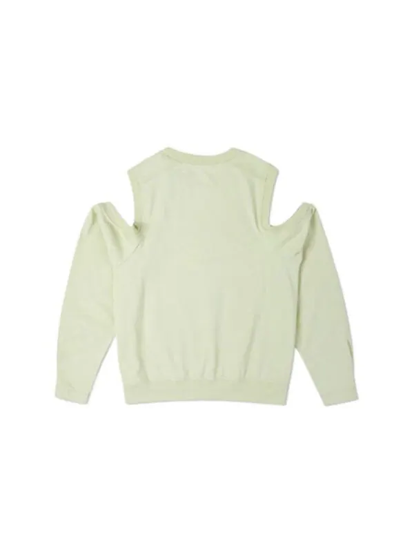 Свитер twisted knits cold shoulder top 'light green' Converse — изображение 2 из 2, светлый зеленый