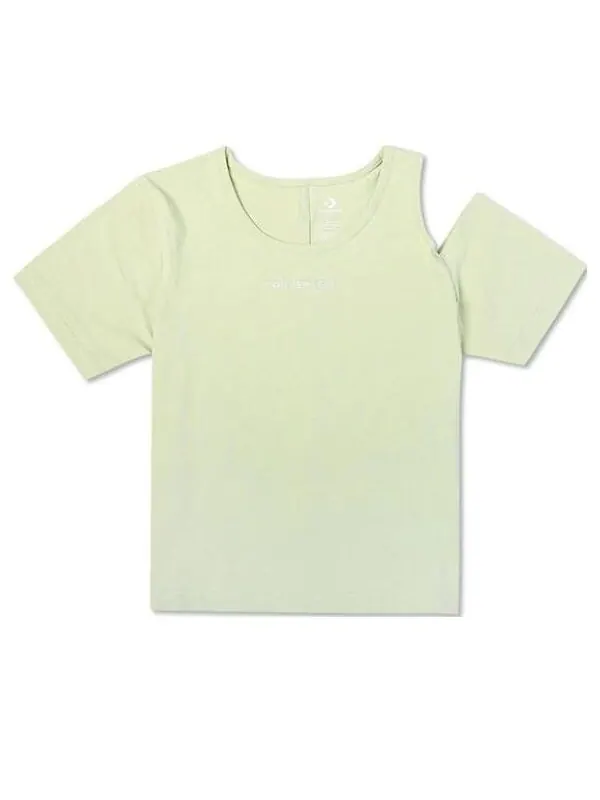 Футболка twisted knits slim asymmetrical t-shirt 'green' Converse — изображение 1 из 2, зеленый