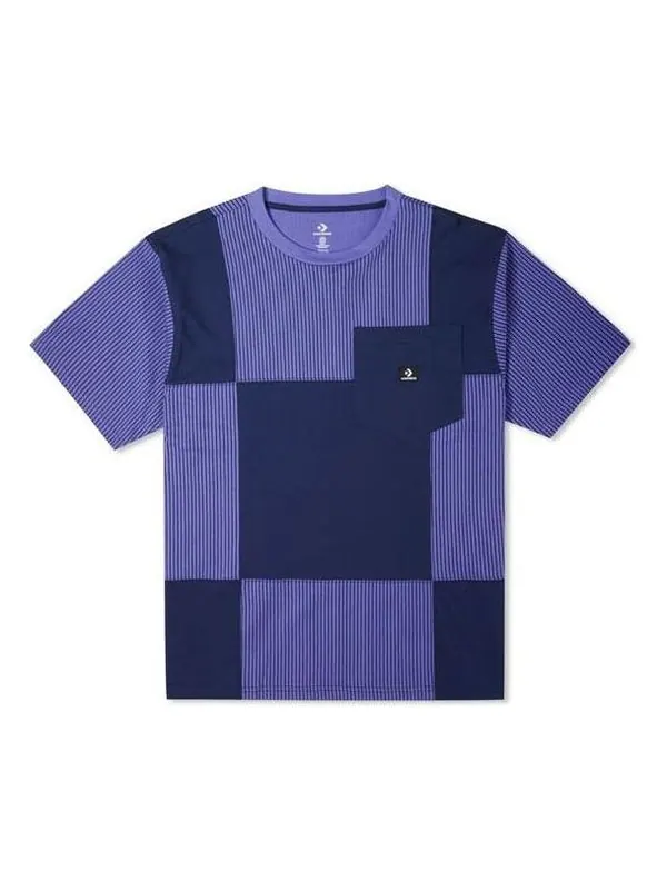 Футболка color blocked jersey pocket t-shirt 'purple' Converse — изображение 1 из 2, фиолетовый
