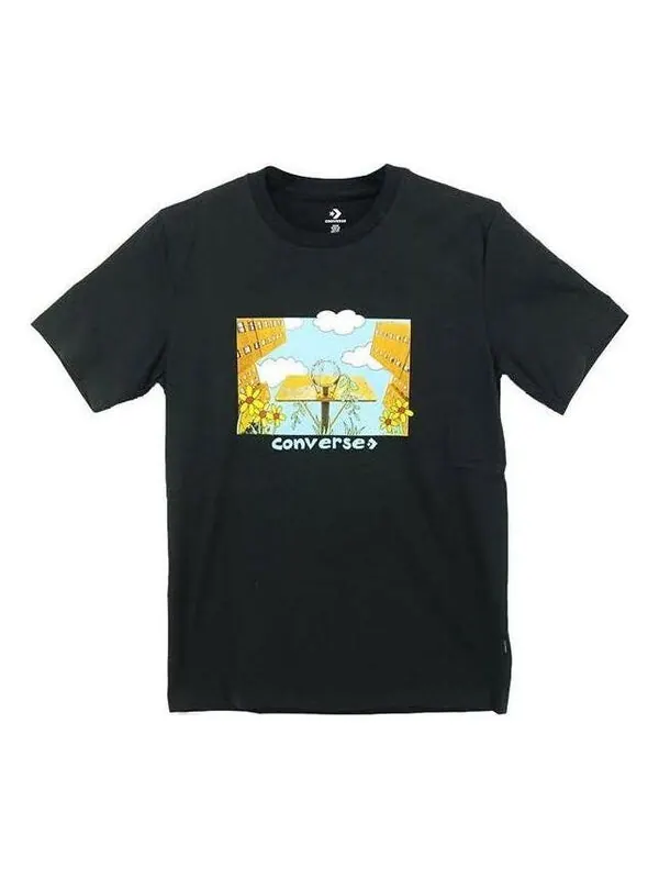 Футболка overgrown hoops t-shirt 'black' Converse — изображение 1 из 1, черный