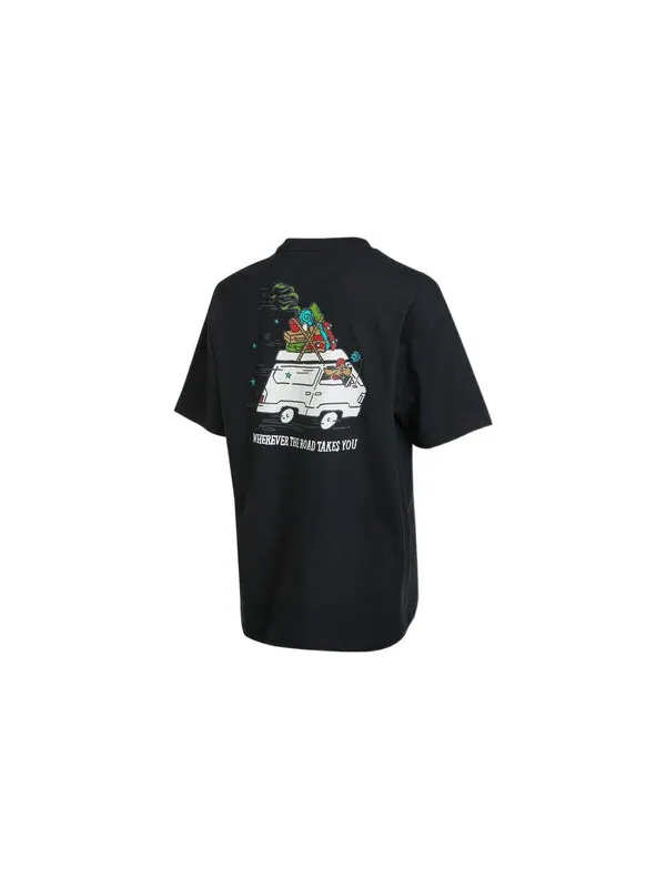 Футболка road trip t-shirt 'black' Converse — изображение 2 из 2, черный