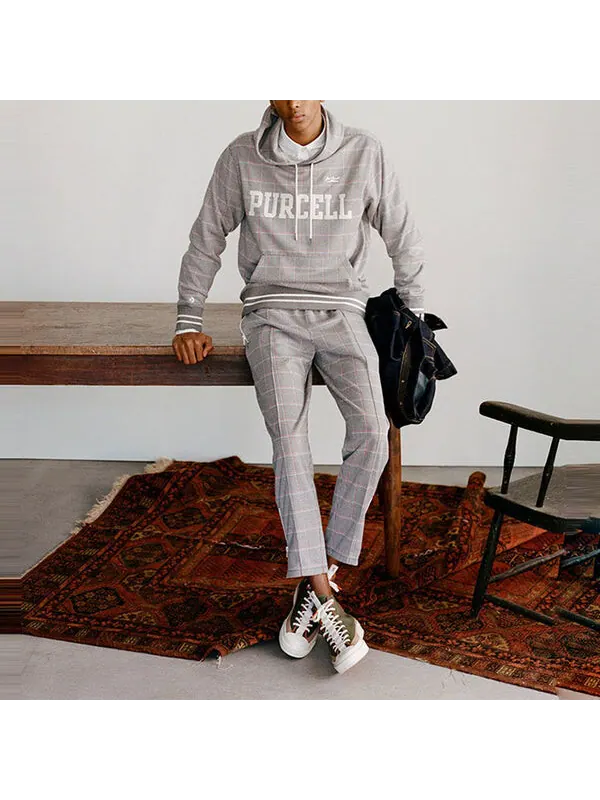 Толстовка Converse x Todd Snyder Crossover Series Plaid Po Sports Pullover Couple Style Gray — изображение 3 из 4, серый