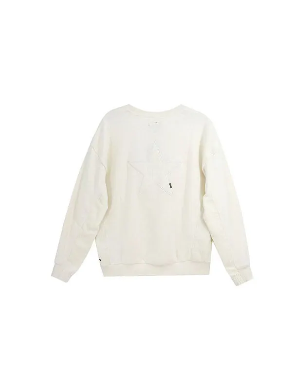 Свитер star crewneck sweatshirt 'beige' Converse — изображение 2 из 2, бежевый