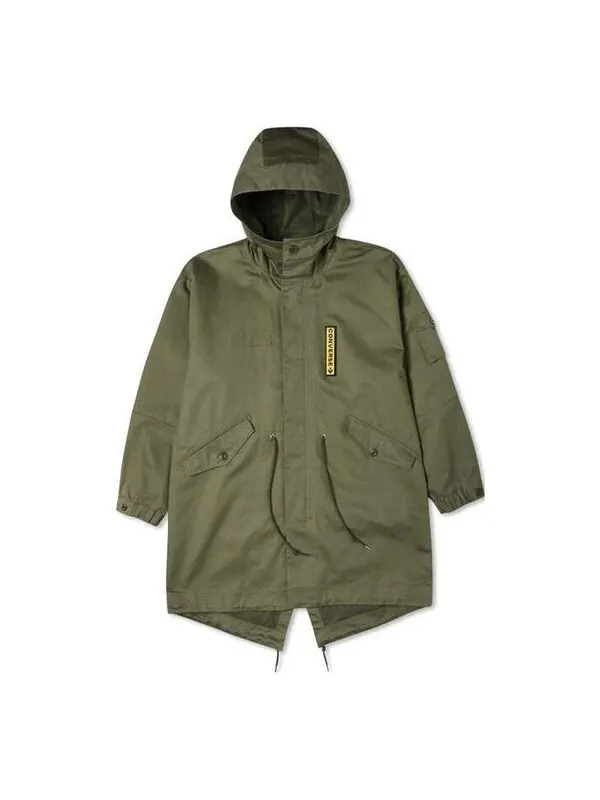 Куртка coordinates hooded long jacket 'dusty green' Converse — изображение 1 из 2, зеленый