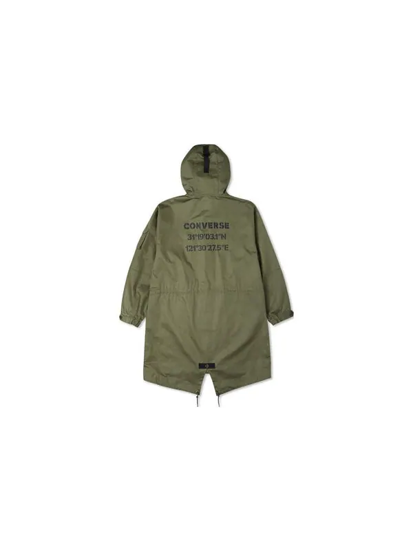 Куртка coordinates hooded long jacket 'dusty green' Converse — изображение 2 из 2, зеленый
