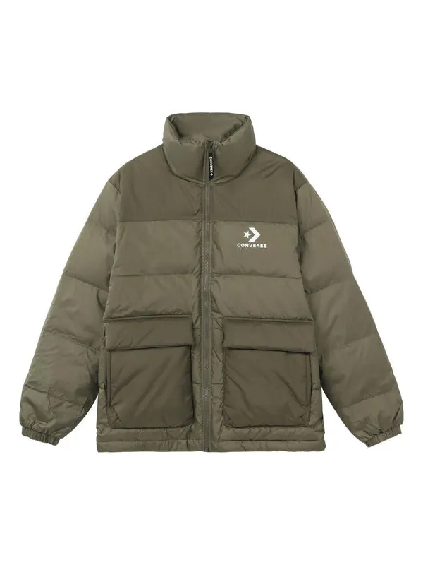 Куртка star chevron down jacket 'olive green' Converse — изображение 1 из 4, оливковый зеленый