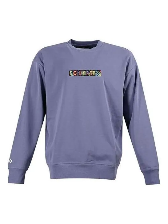 Свитер embroidered workmark fleece crew 'purple' Converse