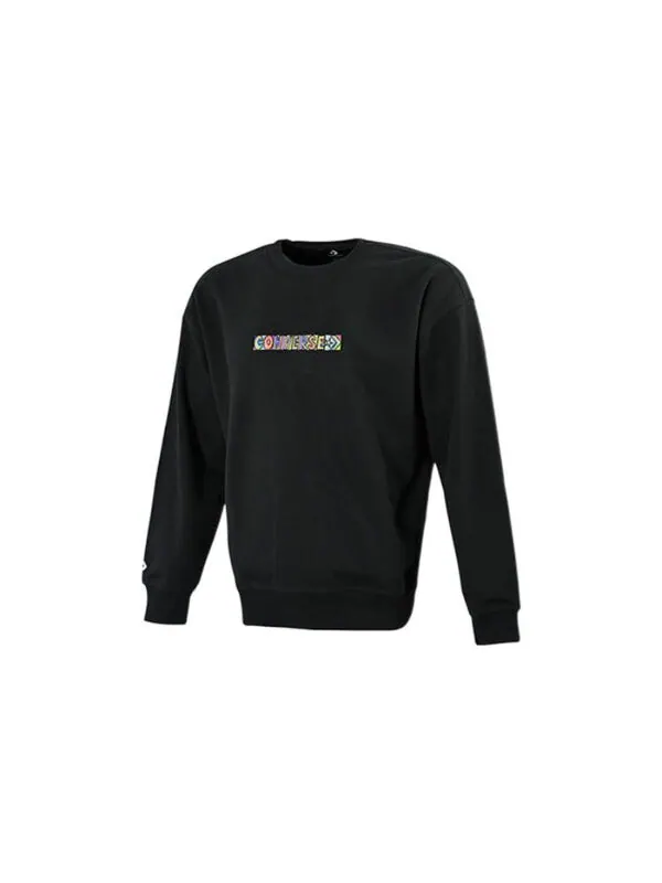 Свитер embroidered workmark fleece crew 'black' Converse — изображение 3 из 3, черный