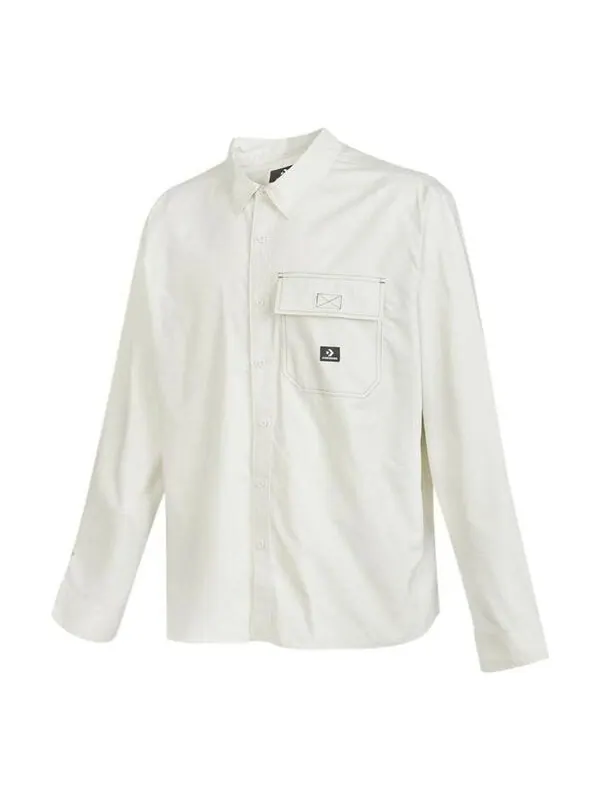 Рубашка woven long sleeve button down shirt 'white' Converse — изображение 1 из 4, белый