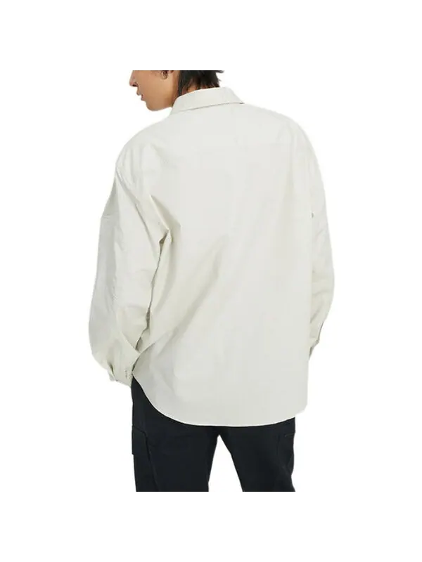Рубашка woven long sleeve button down shirt 'white' Converse — изображение 3 из 4, белый