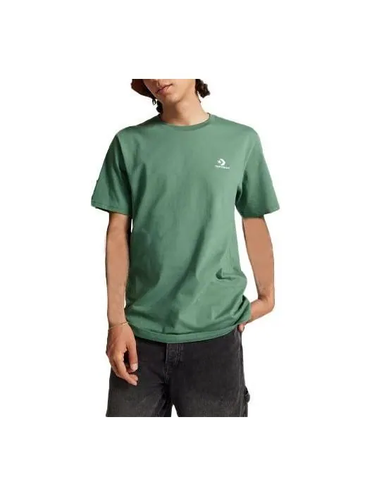 Футболка Converse Go-To Embroidered Star Chevron Standard-Fit T-Shirt 'Olive' — изображение 1 из 2, оливковый зеленый
