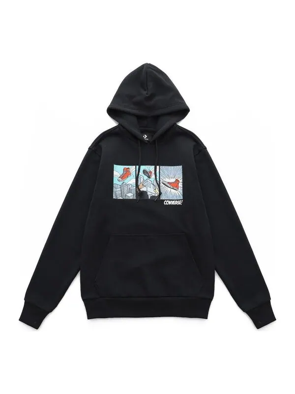 Толстовка comic graphic hoodie 'black' Converse — изображение 1 из 4, черный