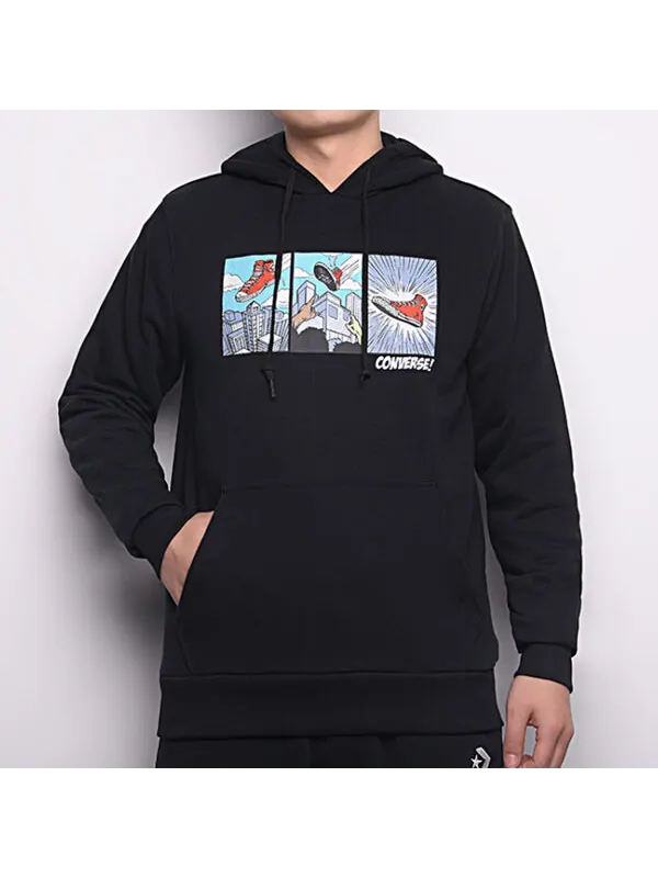 Толстовка comic graphic hoodie 'black' Converse — изображение 3 из 4, черный