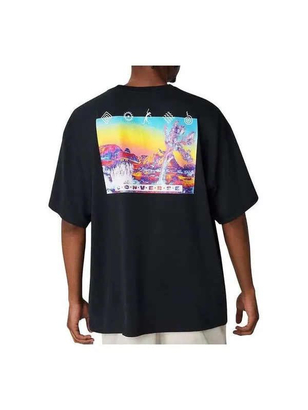 Футболка inverted desert graphic t-shirt 'black' Converse — изображение 1 из 1, черный