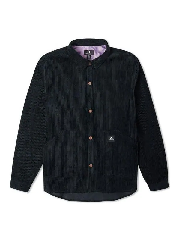 Рубашка corduroy button shirt 'black' Converse — изображение 1 из 2, черный